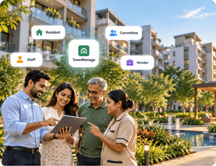 Residents, committee members and staff using TownManage